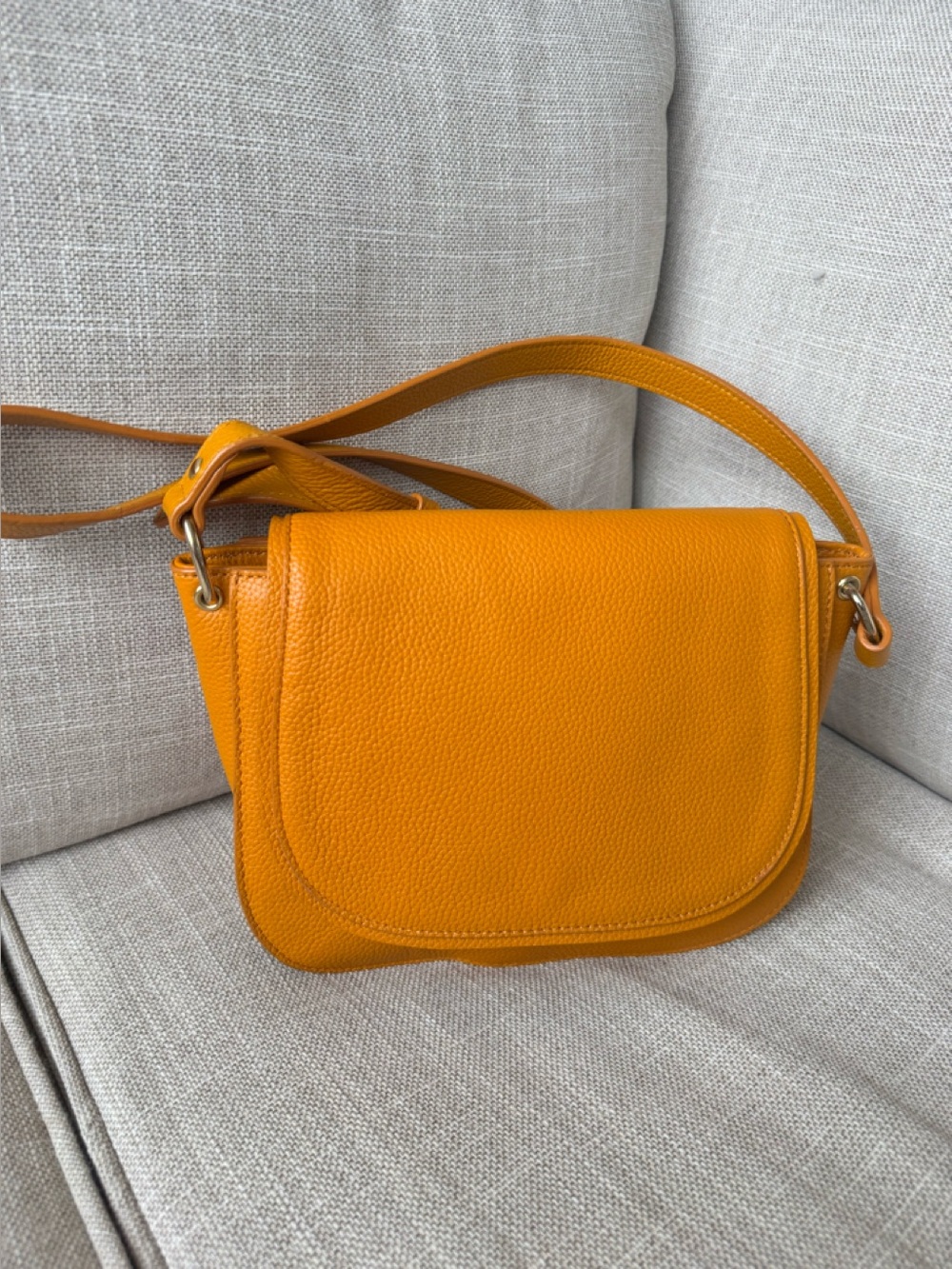 Nordstrom leather crossbody Bag tan yellow